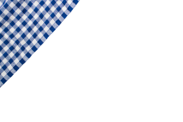 Part of checkered napkin blue and white,, untucked with transparencies, PNG format