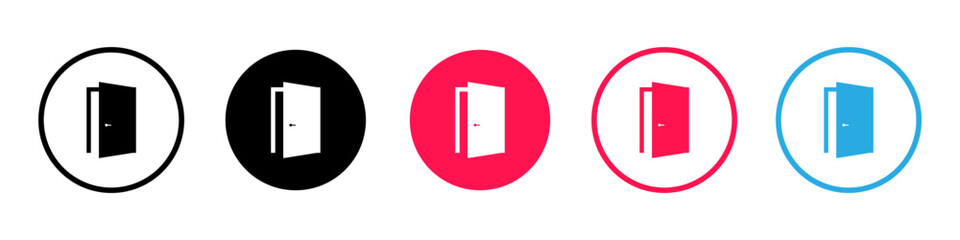 Door opening sign. Opened door icon. Vector