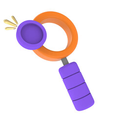 magnifying glass 3d illustration isolated reserch icon