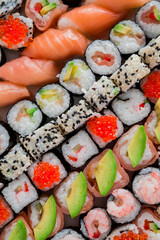 Set of Japanese sushi background