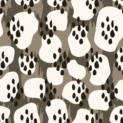 Organic camouflage and stone forms seamless pattern