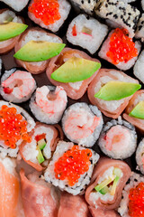 Set of Japanese sushi background