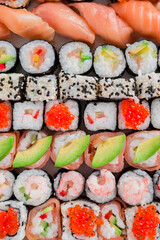 Set of Japanese sushi background