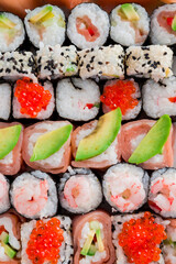 Set of Japanese sushi background