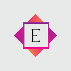 E Letter Logo abstract geometric design vector template Logotype icon Digital Technology style.