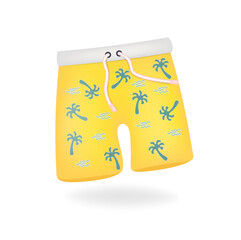 Vector Summer shorts symbols concept 3d vector icon cartoon minimal style
