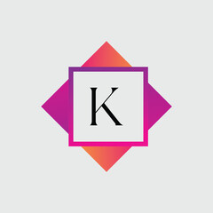K Letter Logo abstract geometric design vector template Logotype icon Digital Technology style.
