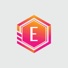 E Letter Logo abstract geometric design vector template Logotype icon Digital Technology style.