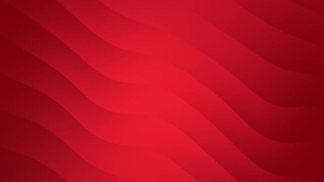 Animated background with linear waves with shades of red color, from the lightest to the darkest color.abstract red modern minimal geometric animated background.elegant waves motion.red concept