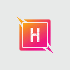 H Letter Logo abstract geometric design vector template Logotype icon Digital Technology style.