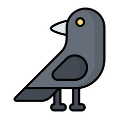 Crow Line Color Icon