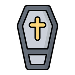 Obraz premium Coffin Line Color Icon