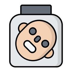 Head In Bottle Line Color Icon