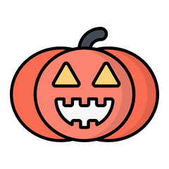 Pumpkin Line Color Icon