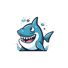 Shark shape mascot logo for water cleaning products company