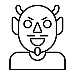 Devil Thin Line Icon