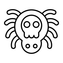 Danger Spider Thin Line Icon