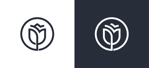 Rose Flower Floral Logo Concept icon sign symbol Element Design. Cosmetics, Jewelry, Health Care, Beauty salon, Jewellery, Boutique, Spa, Tulip Logotype. Vector illustration template