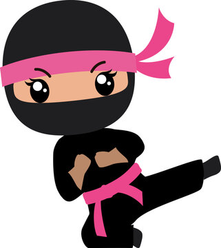 Ninja Girl Pink kick