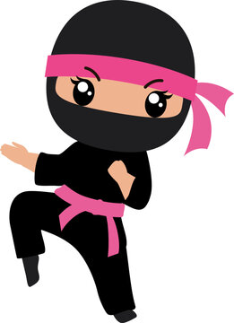 Ninja Girl Pink karate chop
