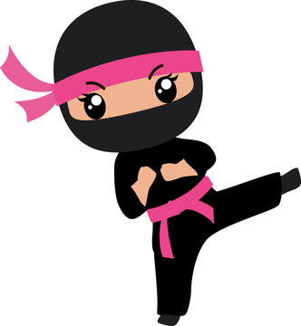 Ninja Girl Pink kick