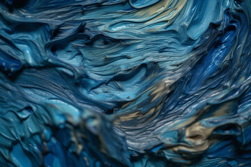 allure of blue oil color paint abstract background, offering a mesmerizing visual experience. Generative AI.
