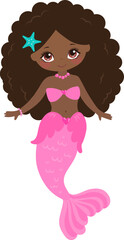  African American, Mermaid, Little Girl, Under the sea