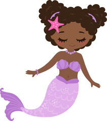  African American, Mermaid, Little Girl, Under the sea