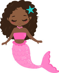  African American, Mermaid, Little Girl, Under the sea