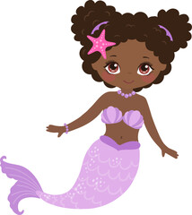  African American, Mermaid, Little Girl, Under the sea