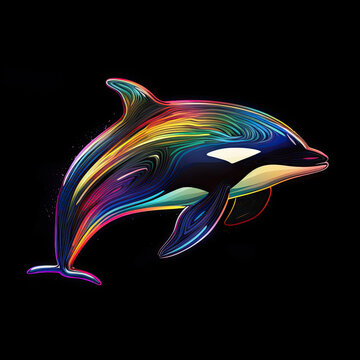 Colorful Logo- Orca (Killer whale) 
