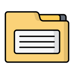 Data Folder Line Color Icon