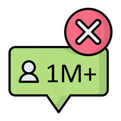 Obraz premium Fake Follower Line Color Icon