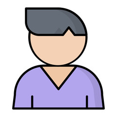 Male Influencer Line Color Icon