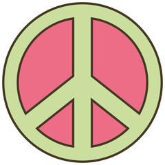 Groovy hippie 70s stickers funny cartoon  in retro style