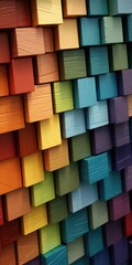 Abstract colorful blocks background, generative ai
