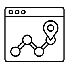 Tracking Link Thin Line Icon