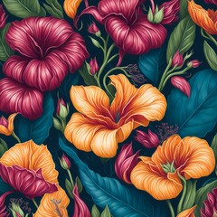 pattern with colorful flowers