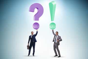 Concept of question and exclamation marks