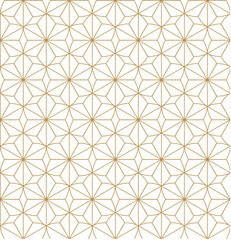 Japanese seamless pattern with geometric pattern vector. Asian background with oriental decoration in vintage style. Floral pattern in minimal style
