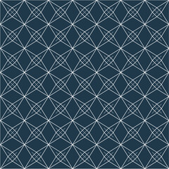 Japanese seamless pattern. Blue graphic vector and background. Line texture.