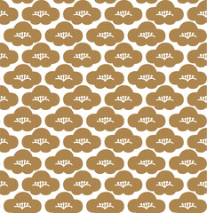 Japanese pattern seamless. Gold flower background. Flower elements.