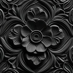 Contrasting Geometric Spiral Design on Black Background