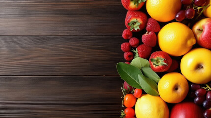 Naklejka na ściany i meble Frame of organic food. Fresh raw vegetables