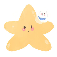 Dog and star watercolor 