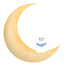 Dog and moon