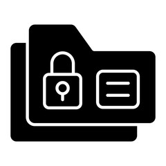 Folder Encryption Glyph Icon