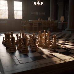 chess pieces on a chessboard Generative AI