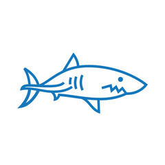 Line art shark logo design vector