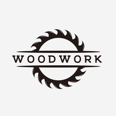 carpentry woodwork logo design vector